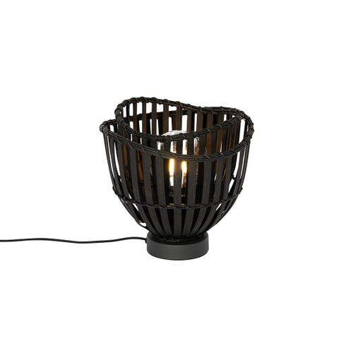 Lampe De Table Orientale En Bambou Noir - Pua