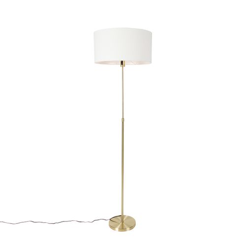 Lampadaire Orientable Doré Avec Abat-jour Blanc 50 Cm - Parte