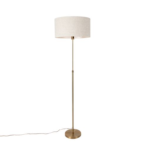 Lampadaire Orientable Bronze Avec Abat-jour Gris Clair 50 Cm - Parte