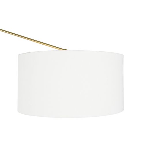 Lampadaire Moderne Doré Avec Abat-jour Blanc 50 Cm Orientable - Editeur