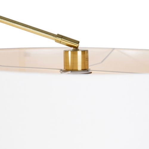 Lampadaire Moderne Doré Avec Abat-jour Blanc 50 Cm Orientable - Editeur