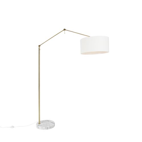 Lampadaire Moderne Doré Avec Abat-jour Blanc 50 Cm Orientable - Editeur