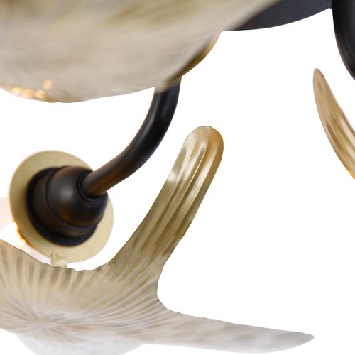 Plafonnier Oriental En Laiton Avec 3 Lumières Noires - Louka