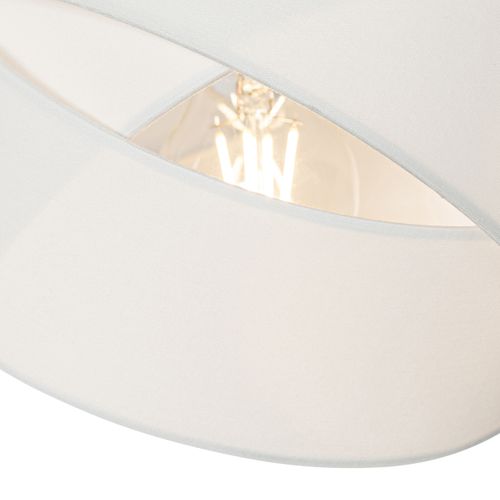 Lampe à Suspension Moderne Blanche 3 Lumières - Tissu