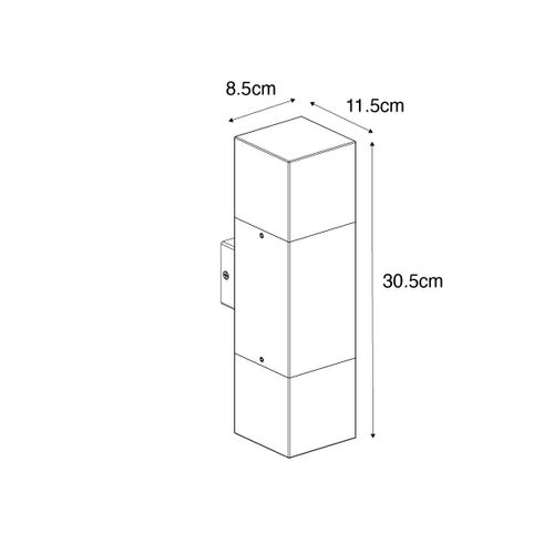 Applique Murale Extérieure Brun Rouille Avec Abat-jour Fumé 2 Lumières Ip44 - Denmark