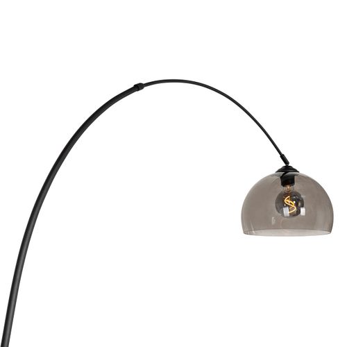 Lampe D'arche Moderne Noire Avec Verre Fumé - Arc