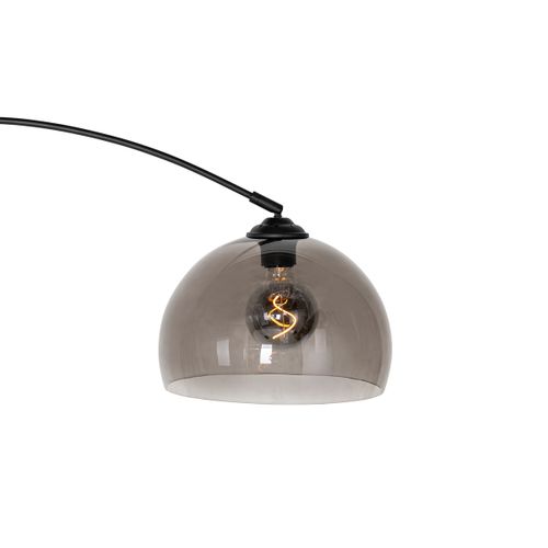 Lampe D'arche Moderne Noire Avec Verre Fumé - Arc