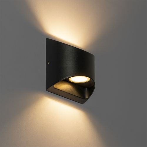 Applique D'extérieur Moderne Noire Avec LED 2 Lumières Ip54 - Mal