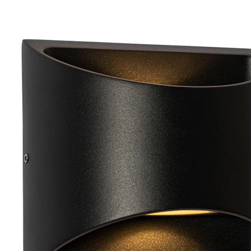 Applique D'extérieur Moderne Noire Avec LED 2 Lumières Ip54 - Mal