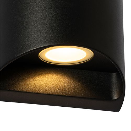 Applique D'extérieur Moderne Noire Avec LED 2 Lumières Ip54 - Mal