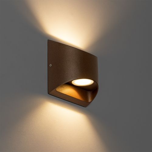 Applique D'extérieur Moderne Marron Rouille Avec LED 2 Lumières Ip54 - Mal