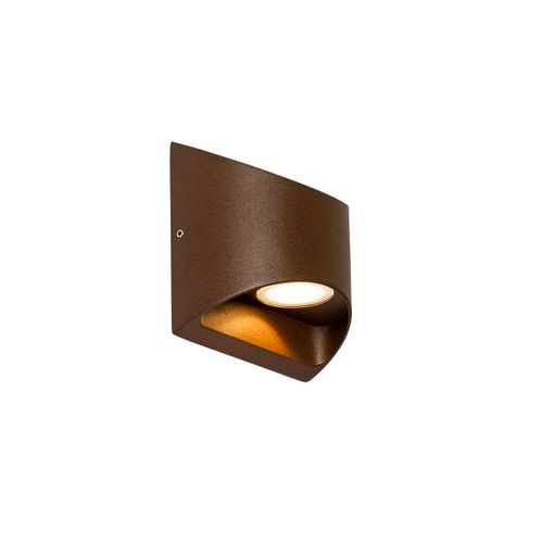 Applique D'extérieur Moderne Marron Rouille Avec LED 2 Lumières Ip54 - Mal