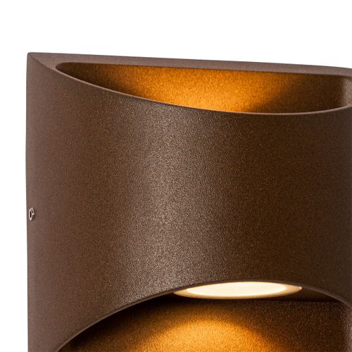 Applique D'extérieur Moderne Marron Rouille Avec LED 2 Lumières Ip54 - Mal
