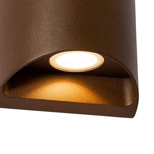 Applique D'extérieur Moderne Marron Rouille Avec LED 2 Lumières Ip54 - Mal