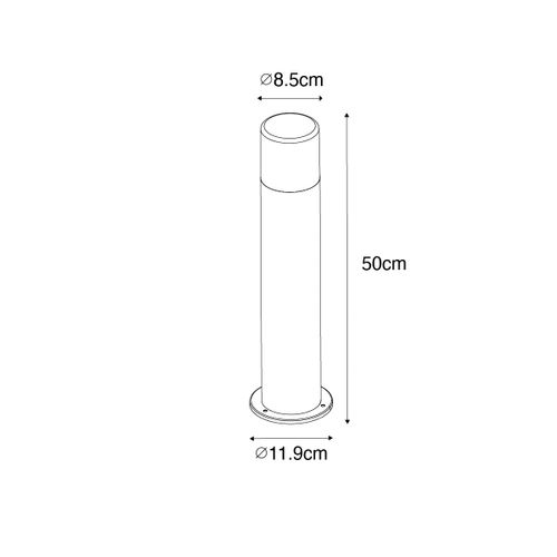 Lampe D'extérieur Sur Pied Noire Avec Abat-jour Fumé 50 Cm - Odense