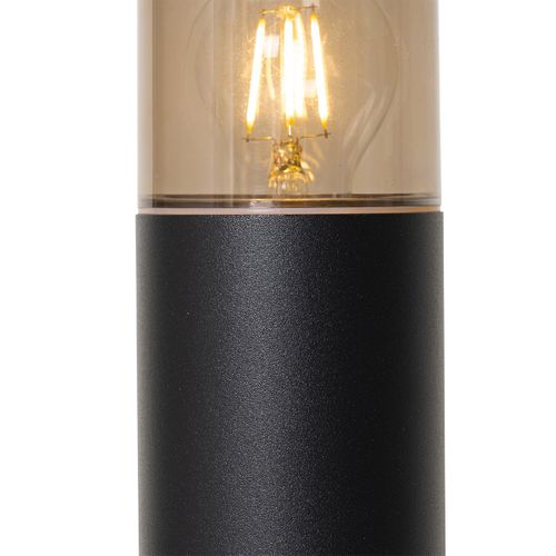 Lampe D'extérieur Sur Pied Noire Avec Abat-jour Fumé 50 Cm - Odense