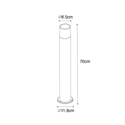 Lampe D'extérieur Sur Pied Noire Avec Abat-jour Fumé 70 Cm - Odense