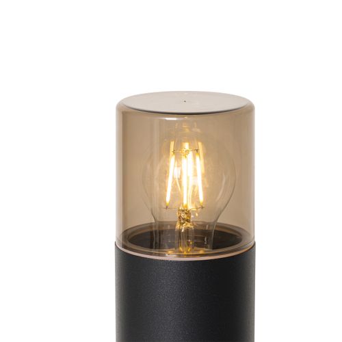 Lampe D'extérieur Sur Pied Noire Avec Abat-jour Fumé 70 Cm - Odense