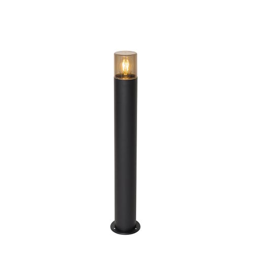 Lampe D'extérieur Sur Pied Noire Avec Abat-jour Fumé 70 Cm - Odense