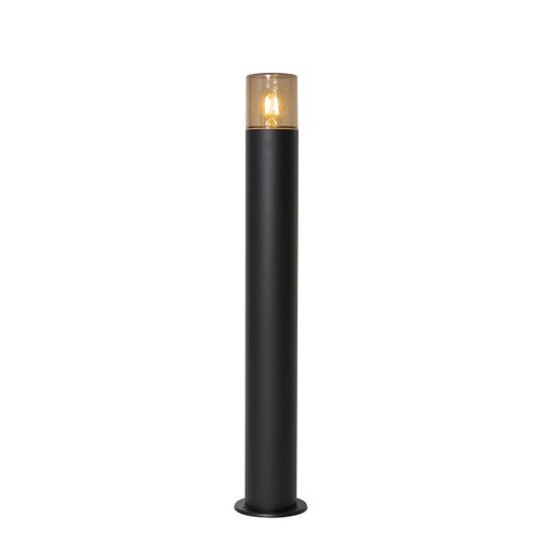 Lampe D'extérieur Sur Pied Noire Avec Abat-jour Fumé 70 Cm - Odense