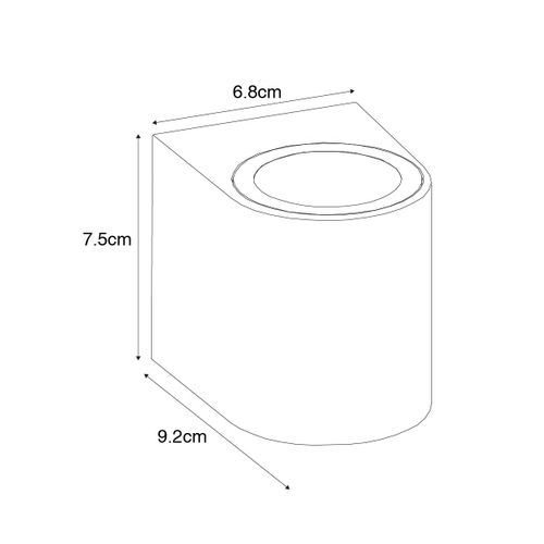 Applique Murale Extérieure Moderne En Plastique Noir Ovale - Baleno
