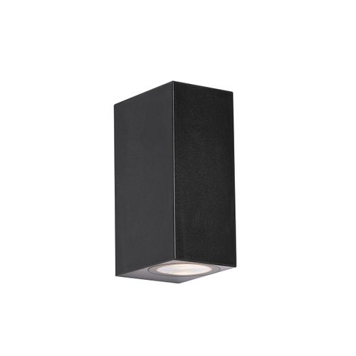 Applique Murale Extérieure Moderne En Plastique Noir 2 Lumières - Baleno