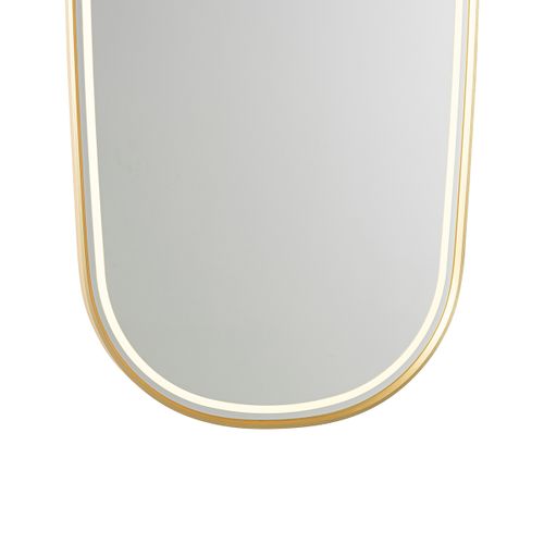 Miroir De Salle De Bain Moderne Doré Avec LED Et Variateur Tactile - Geraldien