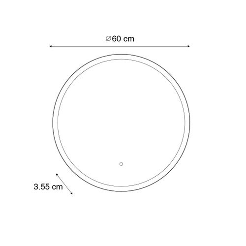 Miroir De Salle De Bain Noir Avec Or Avec LED Et Variateur Tactile - Pim