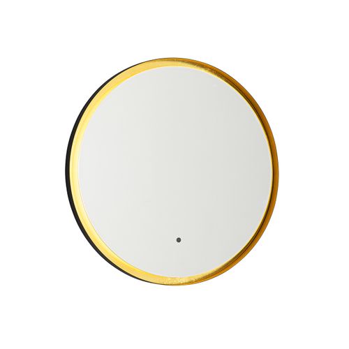Miroir De Salle De Bain Noir Avec Or Avec LED Et Variateur Tactile - Pim