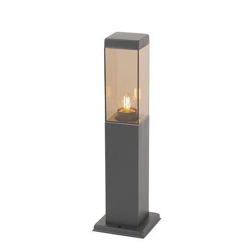 Lampadaire D'extérieur Moderne Gris Foncé Avec Fumée 45 Cm - Malios