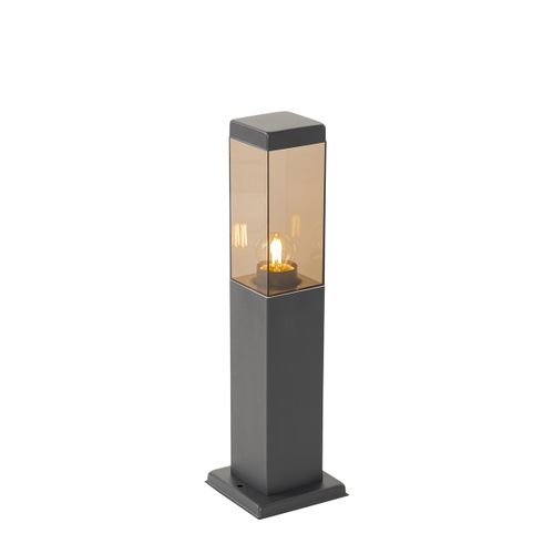 Lampadaire D'extérieur Moderne Gris Foncé Avec Fumée 45 Cm - Malios