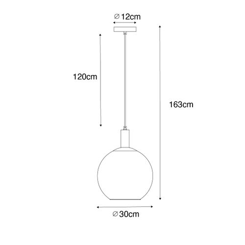 Lampe à Suspension Design Noire Avec Verre Doré - Bert