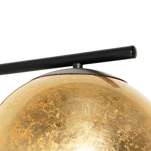 Lampadaire Design Noir Avec Verre Doré - Bert