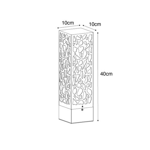 Borne D'extérieur Moderne Noire 40 Cm Ip44 - Nicole