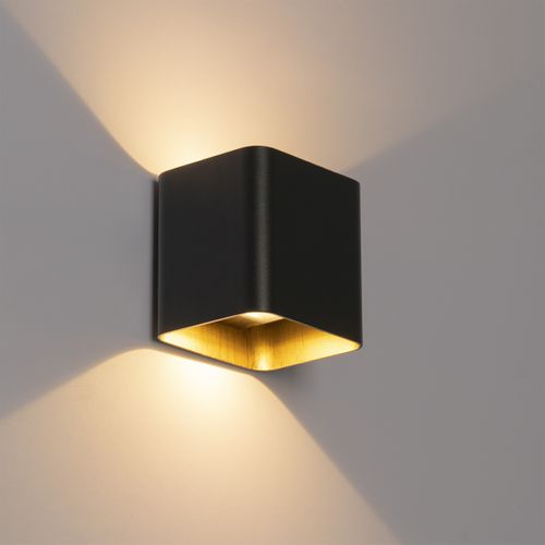 Applique Moderne Noire Avec LED Ip54 Carrée - Evi