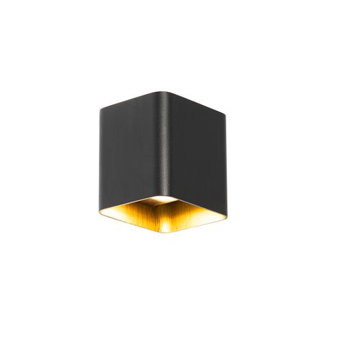 Applique Moderne Noire Avec LED Ip54 Carrée - Evi