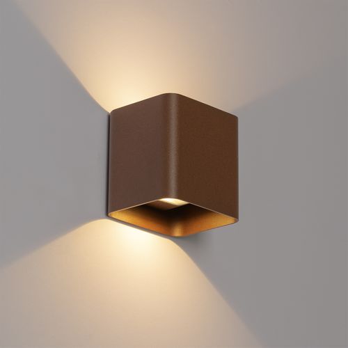 Applique Moderne Marron Rouille Avec LED Ip54 Carrée - Evi