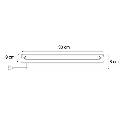 Spot De Sol Moderne En Acier 30 Cm Avec LED Ip65 - Eline