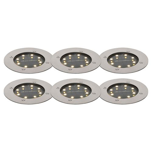 Lot De 6 Spots De Sol En Acier Avec LED Ip65 Solar - Terry