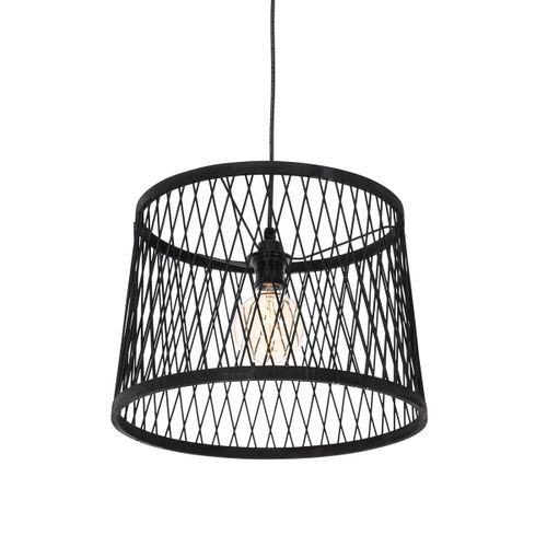 Lampe Suspendue D'extérieur Rurale En Rotin Noir 3 Lumières - Calamus