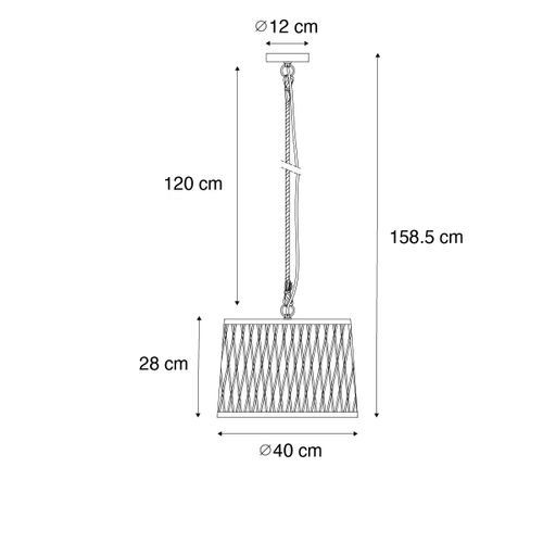 Lampe Suspendue D'extérieur Rurale En Rotin Noir 40 Cm - Calamus