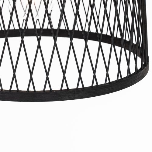 Lampe Suspendue D'extérieur Rurale En Rotin Noir 40 Cm - Calamus