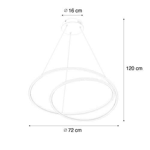 Lampe à Suspension Design Dorée 72 Cm Avec LED Dimmable En 3 Étapes - Rowan