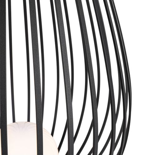 Lampadaire Design Noir Avec Opale 110 Cm Ip44 - Angela