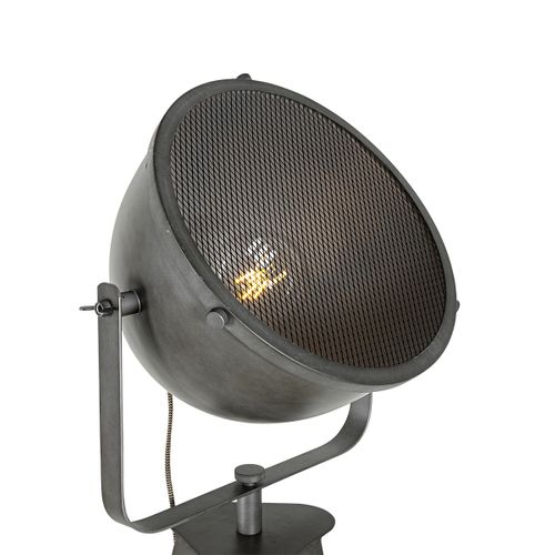 Lampadaire Industriel Trépied Acier Et Bois Inclinable - Emado