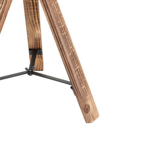 Lampe De Table Industrielle Trépied En Acier Avec Bois Inclinable - Emado