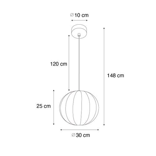 Suspension Japandi En Soie Blanche 30 Cm - Plu
