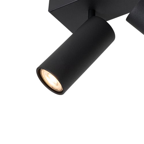 Spot De Plafond Moderne Noir 4 Lumières Orientable - Renna