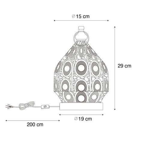 Lampe De Table Orientale Dorée 19 Cm - Mowgli