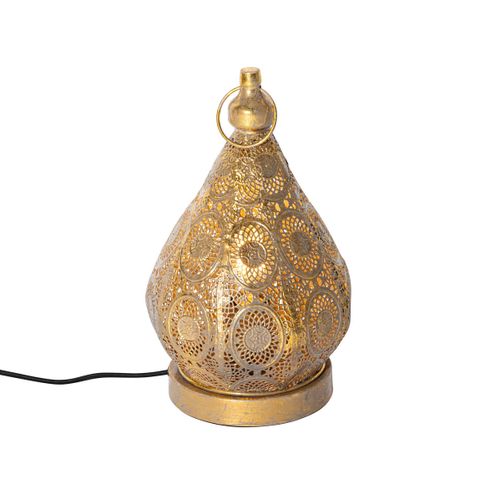 Lampe De Table Orientale Dorée 19 Cm - Mowgli